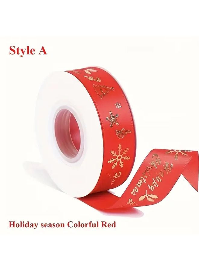Extra Long Christmas Ribbon 7 2m Roll Red Green Golden Brown For Gift Wrapping - Image 3